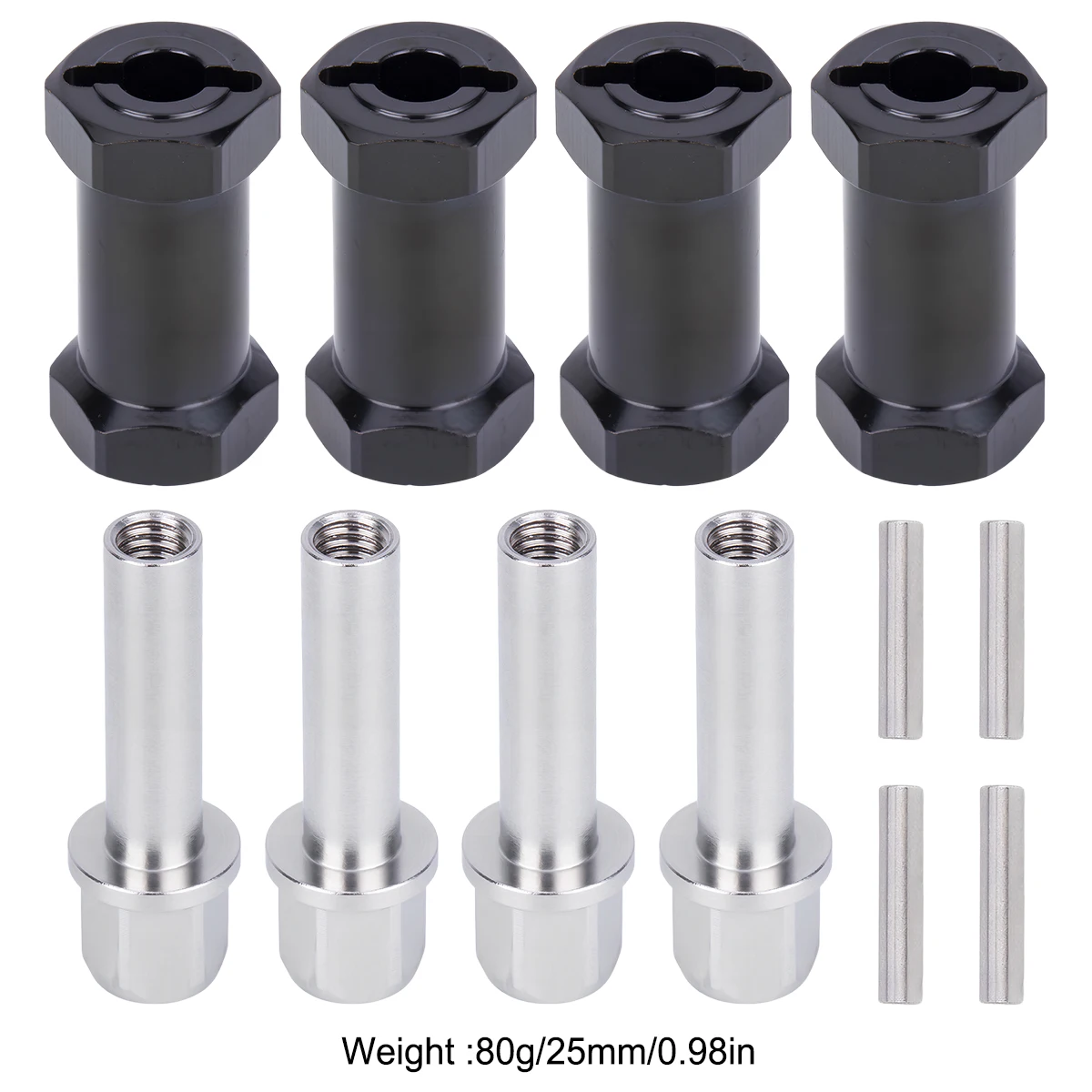 4Pcs Messing 12MM Rad Hex Erweiterte Adapter Combiner 12/15/17/20/25MM für 1/10 RC Crawler Auto Axial SCX10 D90 Upgrade Teile