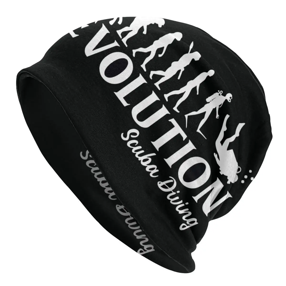 Evolution Of Scuba Diving Men Women Thin Beanies Outdoor Ski Cap Double Layer Fabric Bonnet Hat