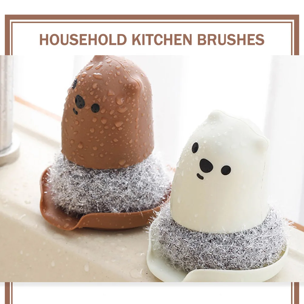 

2PCS Cleaning Scrubbers Durable Pot Kitchen Cleaning Brushes Dish Brushes Safe Bowl Pan Household Tools