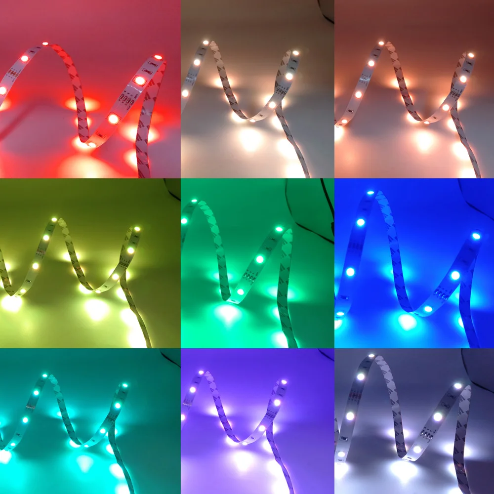 Tira de luces LED RGB 5050 ,5V, 1M-20M,16 millones de colores, USB, sincronización de música, cambio de Color para fiesta en casa