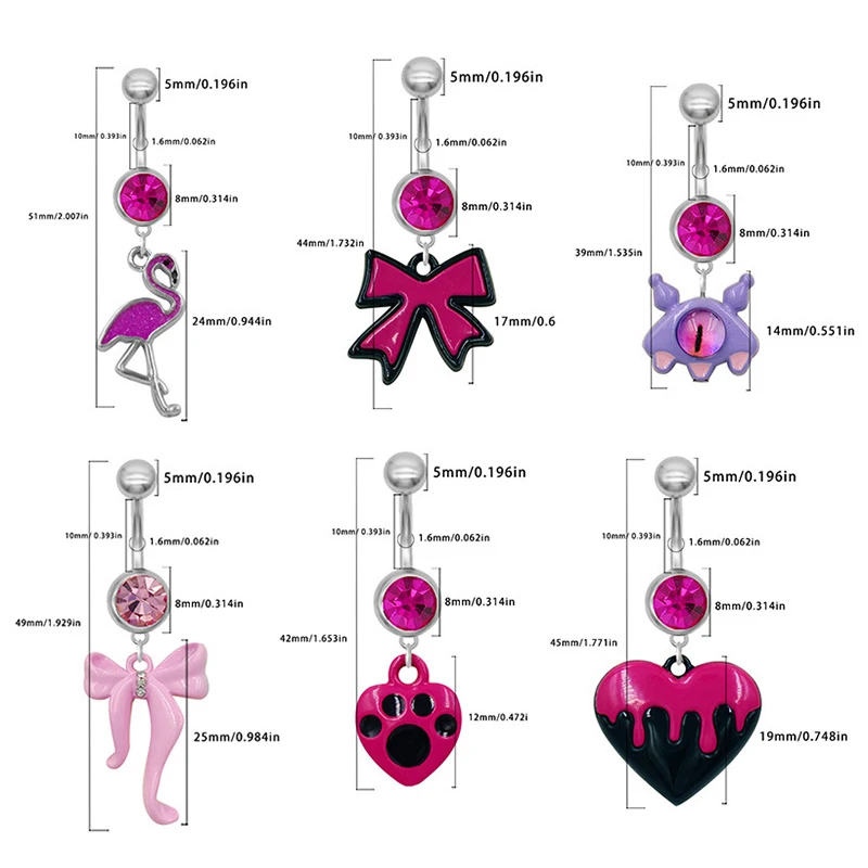 Fashion Cat Claw Belly Button Rings For Women Girls Exquisite Flamingo Navel Rings Belly Piercing Jewelry Accessories Gifts