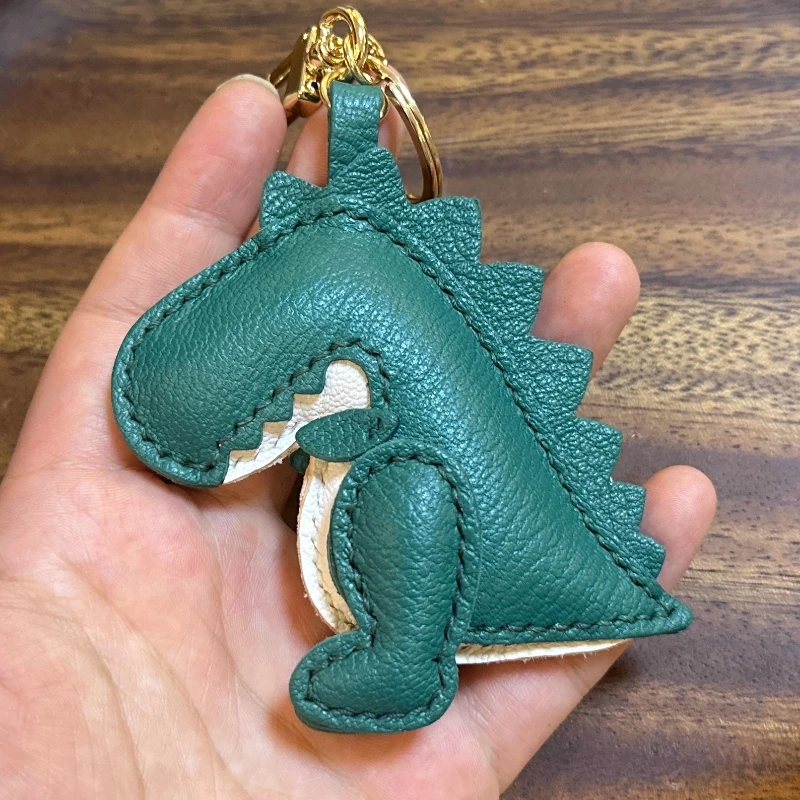 

Small Dinosaur Pendant, French Sheepskin Bag Pendant Phone Pendant Bag, Pure Handmade Genuine Leather Keychain.