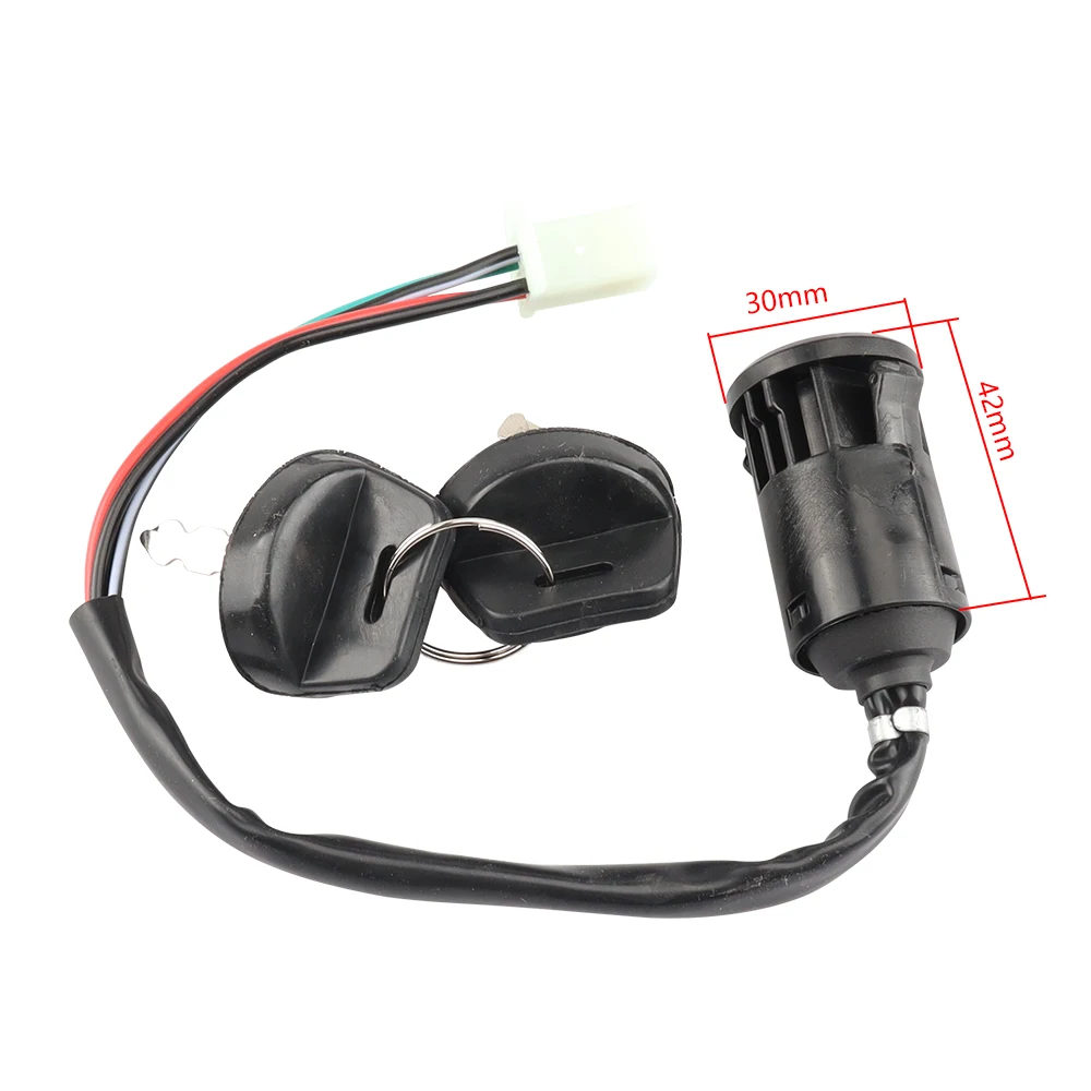Universal ATV Ignition Barrel Switch 2 Keys 4 Wires Fit 50cc 70cc 110cc 125cc 150cc 250cc Quad Bike