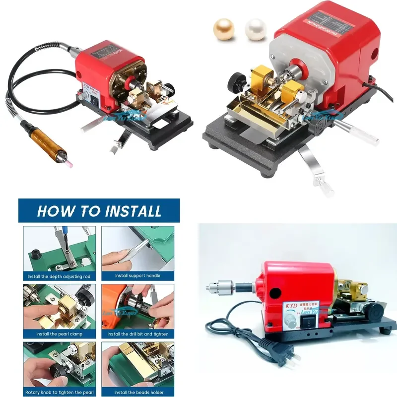 Brand For 680W Pearl Drilling Machine Electromechanical Jade Amber Walnut Shell Stone Beeswax Round Bead Punching Tools