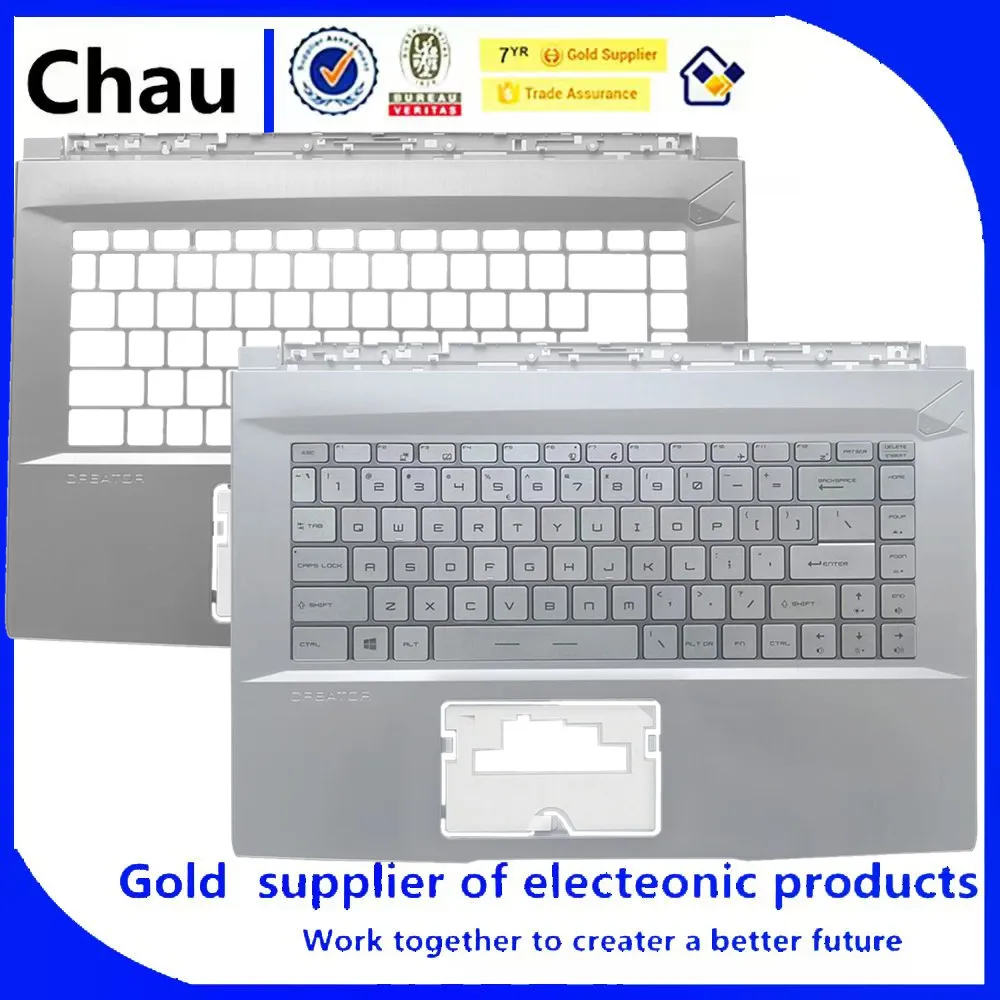 

Новый чехол для ноутбука Chau Creator 15M MS-16W1, чехол для упора для рук с белой клавиатурой с подсветкой/верхняя крышка упора для рук 3076W1C41