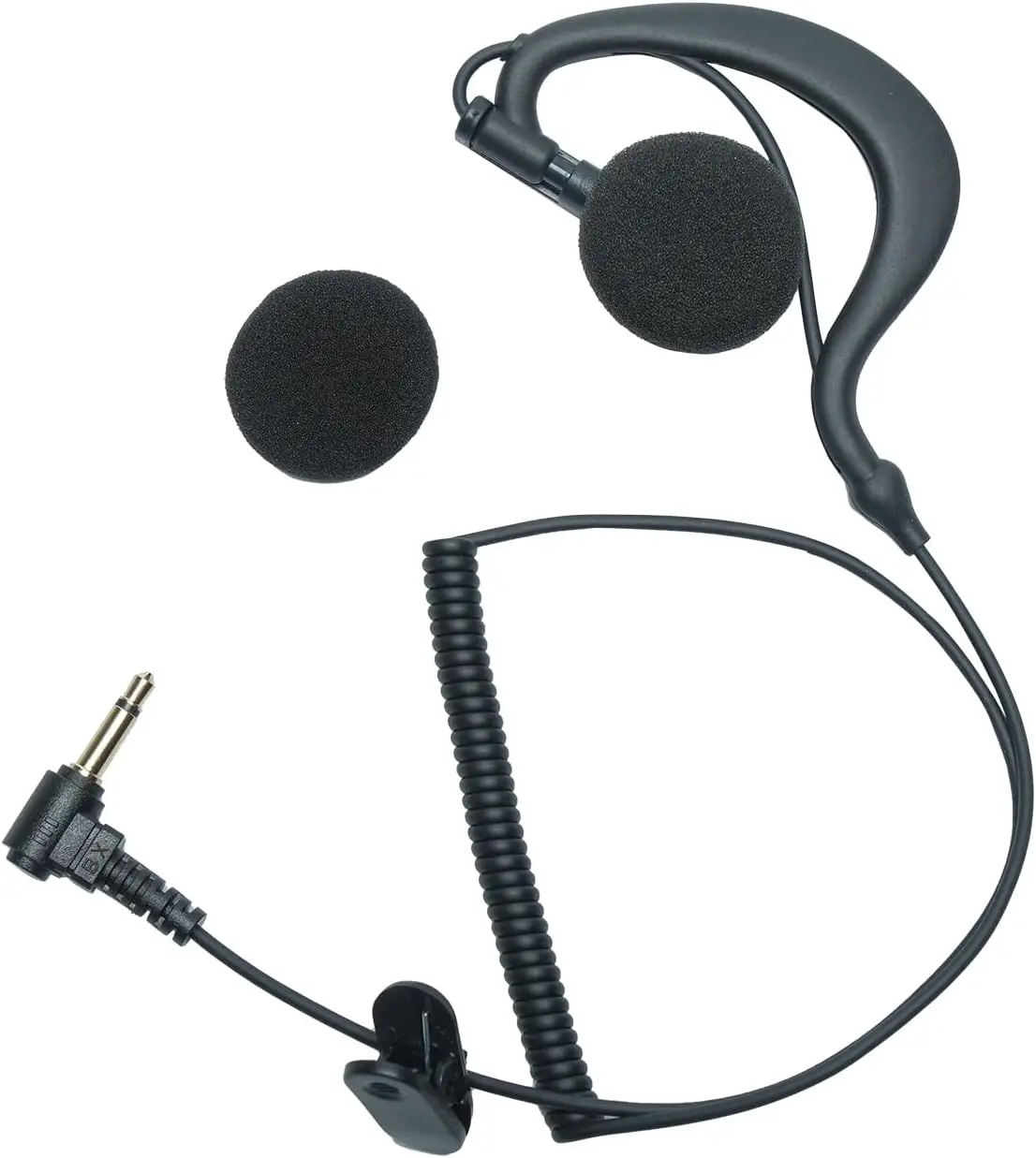 3.5mm Police Earpiece Listen Only Law Enforcement Earpiece with G Shape Ear Hook Compatible with Motorola Kenwood Baofeng Midlan
