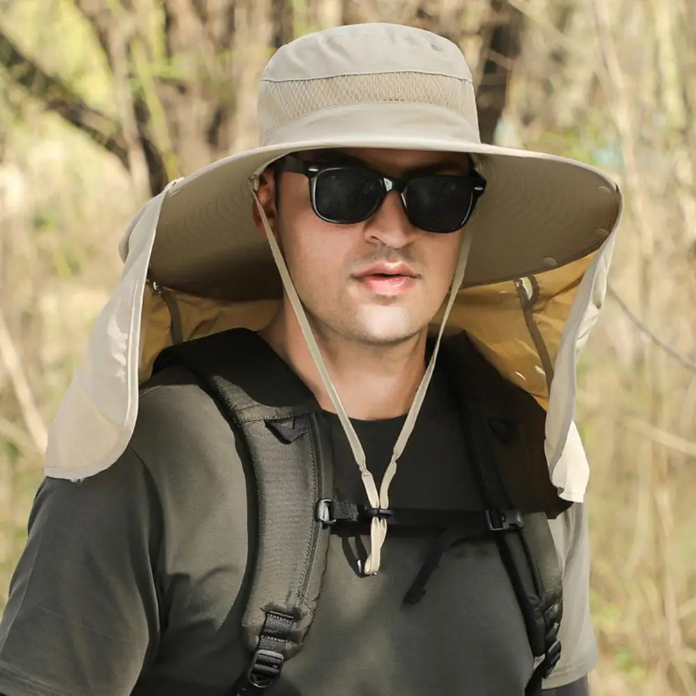 Versatile Sun Hat Unisex Summer Sun Hat with Neck Flap Breathable Outdoor Fishing Cap Brim Sun Protection Hat for Hiking