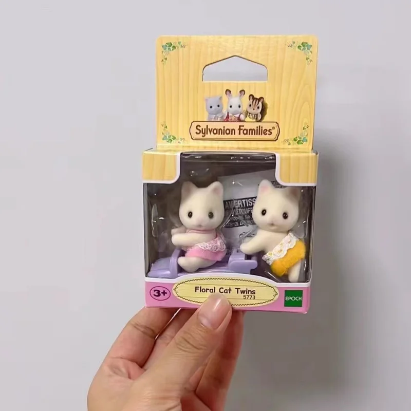 

Sylvanian Families Blind Keychain Aceessories Figures Original White Cat Twins Toys for Girls Children's Kitchen Set Kids Toys