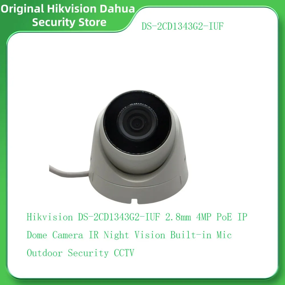 Hikvision DS-2CD1343G2-IUF 2.8mm 4MP PoE IP Dome Camera IR Night Vision Built-in Mic Outdoor Security CCTV