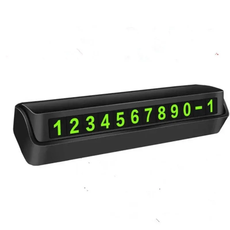 

Black Car Temporary Parking Phone Card Luminous Park Stop Card Magnetic Numbers Hidden Car License Plate