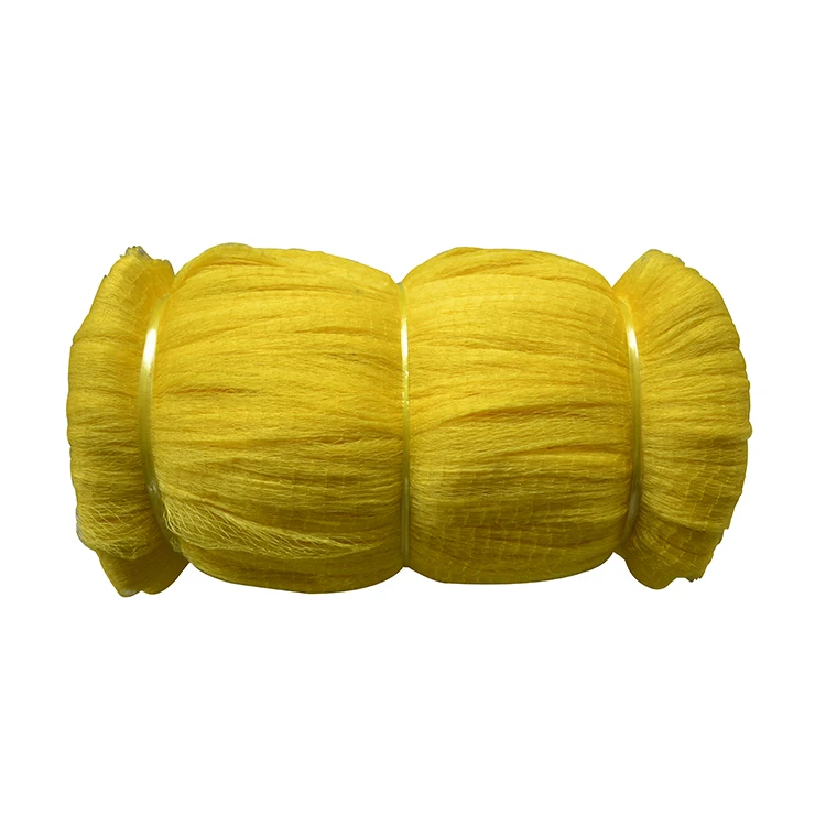 

China Fishing Products 80D/2PLY*15MMSQ*45MD*200M Yellow Nylon Knotted Multifilament Fishing Net Nylon Net