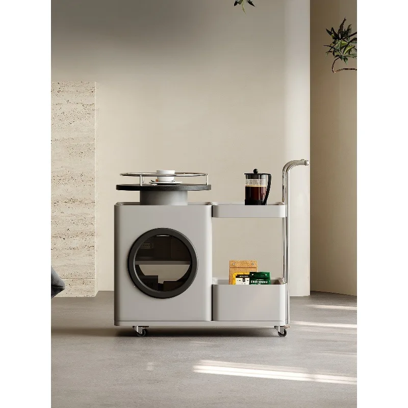 HJY2506 trolley size round Italian movable trolley side few multi-function with wheels can be pushed