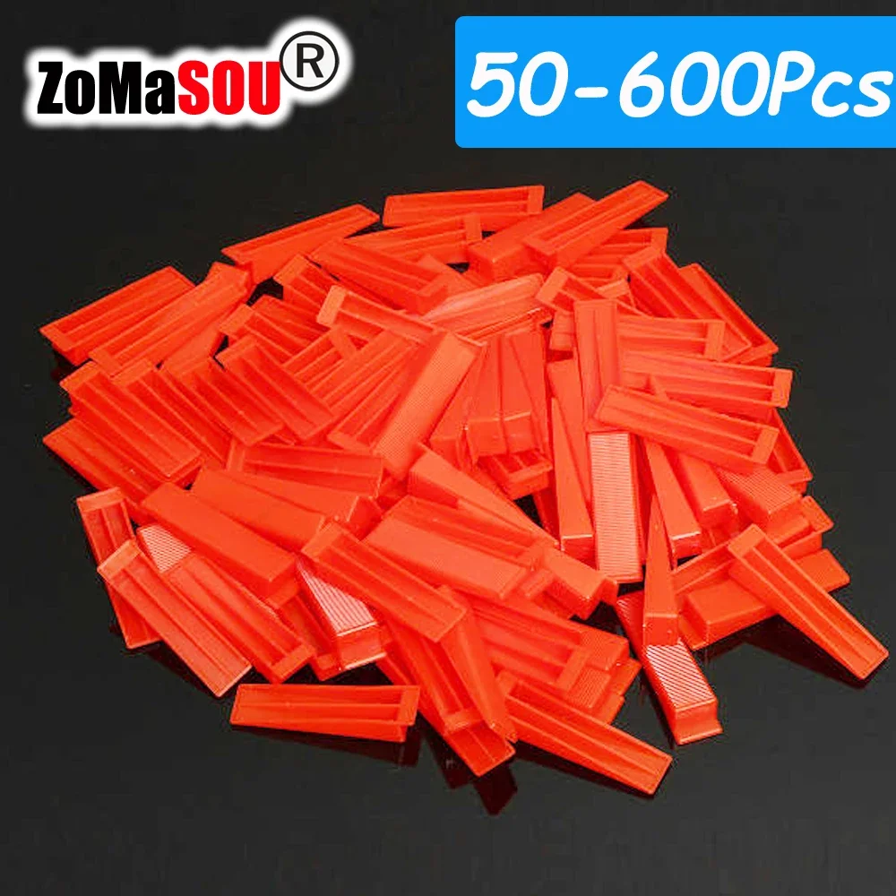 ZOMASOU 50-600Pcs Tile Leveling System Wedges Reusable Ceramic Insert for Clips Spacers Tiling Floor Wall Carrelage Construction