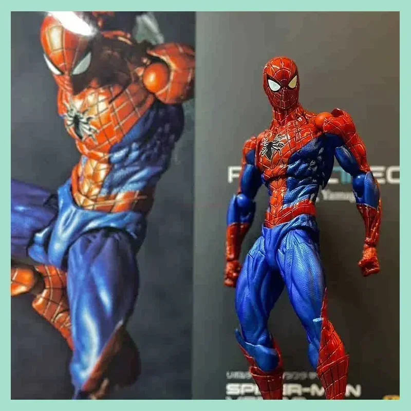 Anime Spider-man 2.0 Revoltech Amazing Yamaguchi Peter Parker Dolls 16cm Action Figures Model Spiderman Toys Kids Birthday Gift