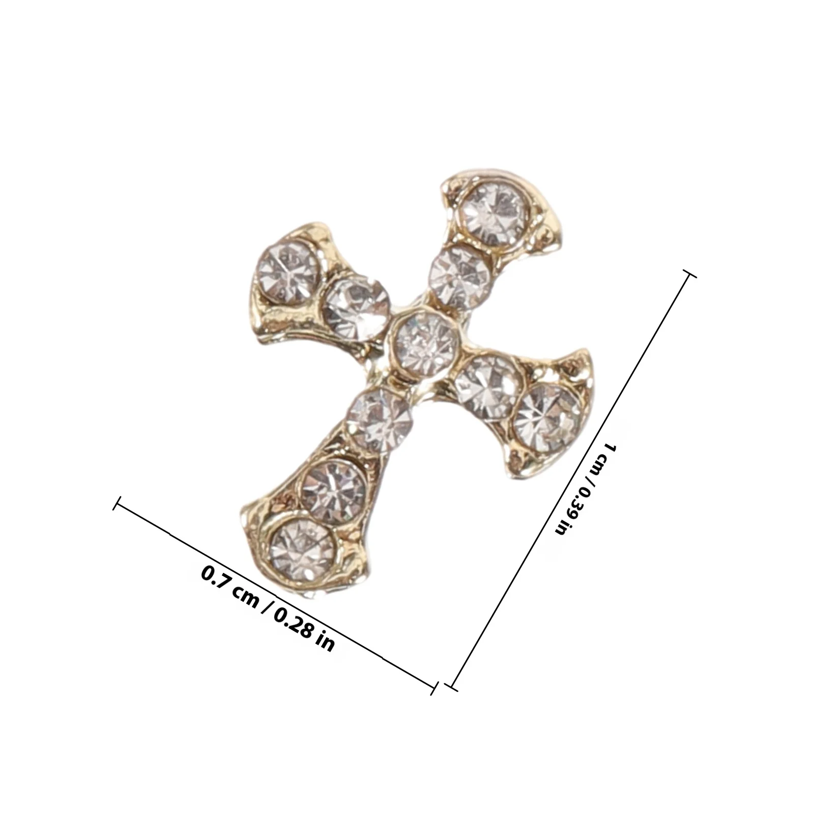 80 pièces croix ongles breloques alliage strass Durable 3D Nail Art décoration pour ongles en acrylique manucure croix breloques pour ongles