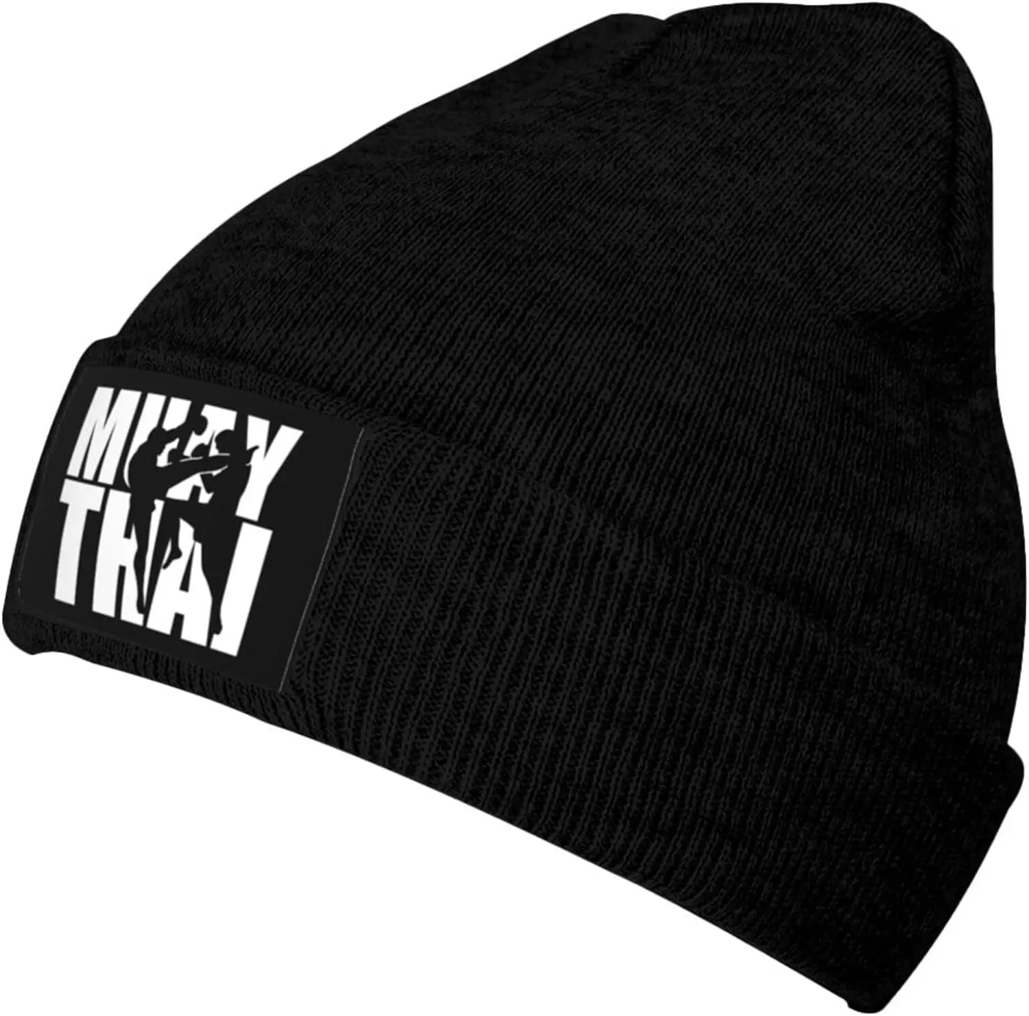 Muay Thai Knit Beanie Winter Hats for Men and Women Knitted Cuffed Skull Cap Acrylic Daily Beanie Hat