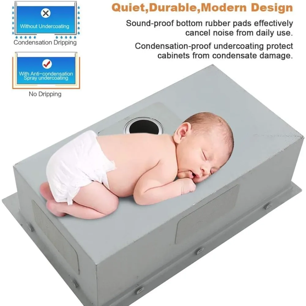 ボカイヤ製 ステンレス鋼33 シングルボウル ドロップイン キッチンシンク