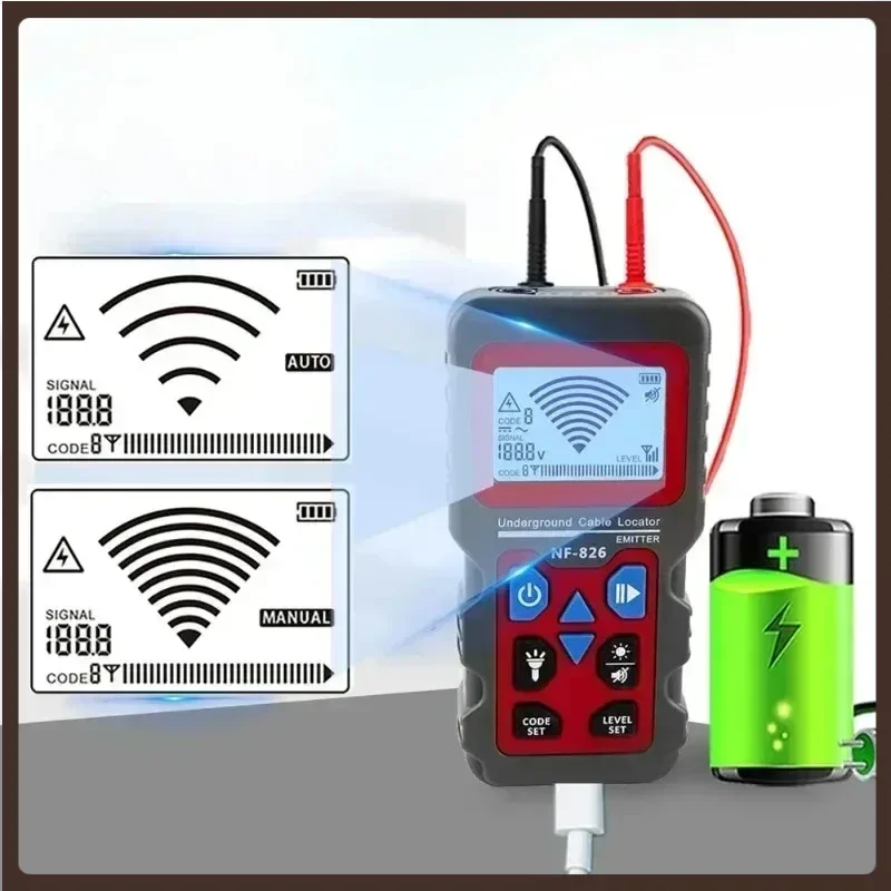 Nuevo localizador de cables subterráneos FANYUE NF-826, Detector de seguimiento de cables, Detector de tuberías de pared, interruptor de fusible, disyuntor corto