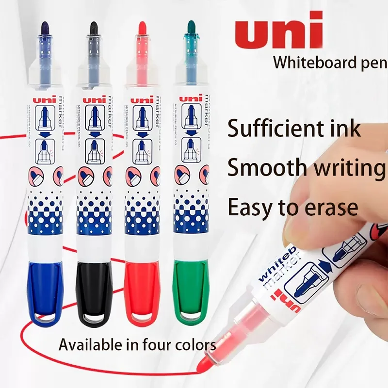 Uni Whiteboard Stationery Erasable Marker Pen 1.8-2.2MM Pen Nib White Board Markers Round Head School Office Pollution-free