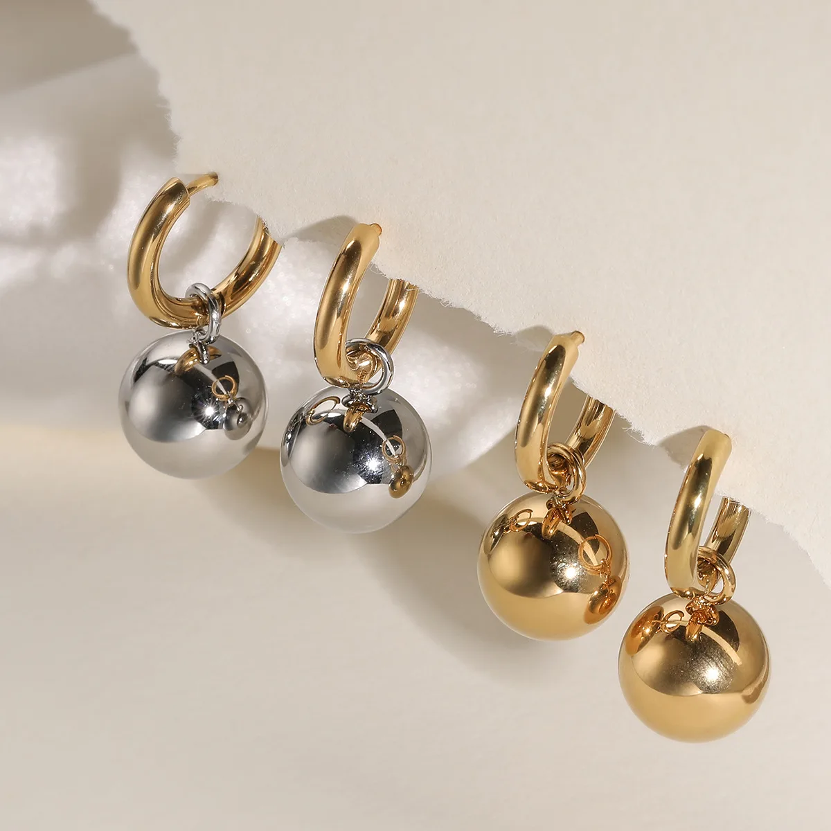GANPUP Elegante Glatte Kugelperlen Lange Hängeohrringe für Frauen Neue Ohrschmuck-Mode Trendiger Schmuck Geschenk Party серьги – Detail 2