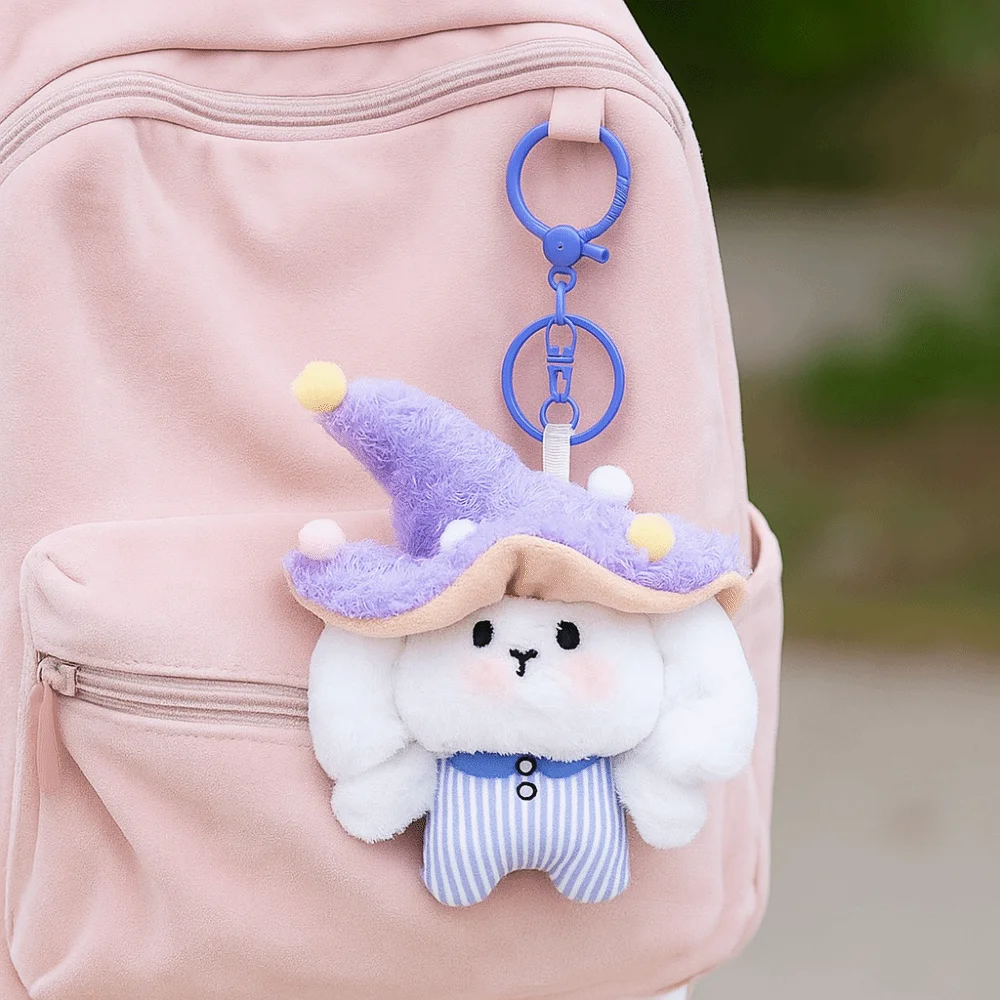

PP Cotton Mushroom Rabbit Elf Charm Fluffy Collection Mushroom Bag Pendant Lifelike Hanging Ornaments Rabbit Elf Keychain