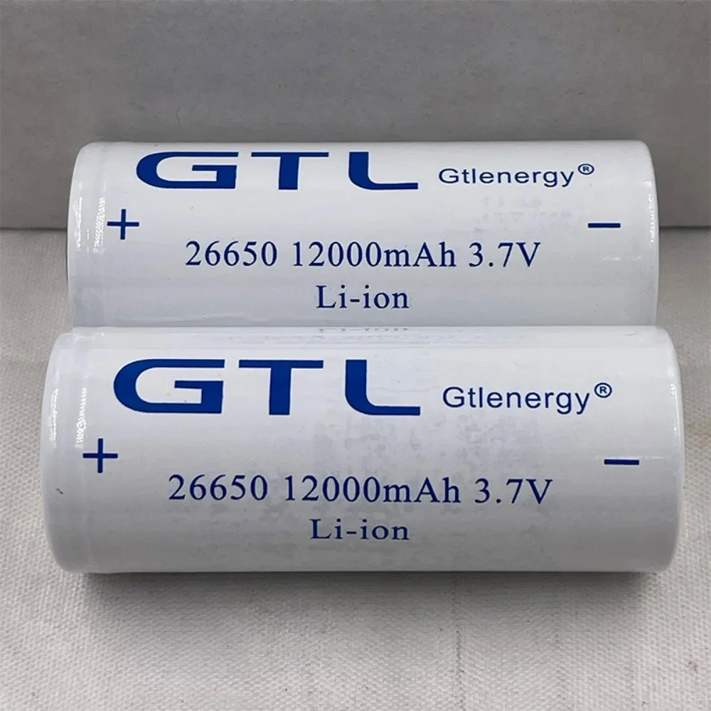 1-10PCS 3.7V GTL 26650 12000mAh Lithium Battery for High-Power Flashlights/LED Torche