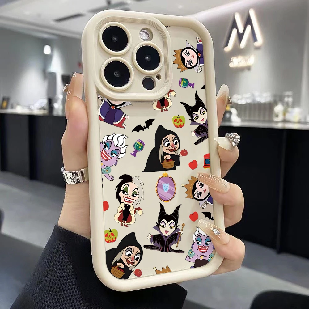 Cute Disney Witch Phone Case for Oppo Realme C67 C65 C63 C55 C53 C35 C33 C21Y 12 11 Pro Plus 4G 5G Soft TPU Ladder Cover