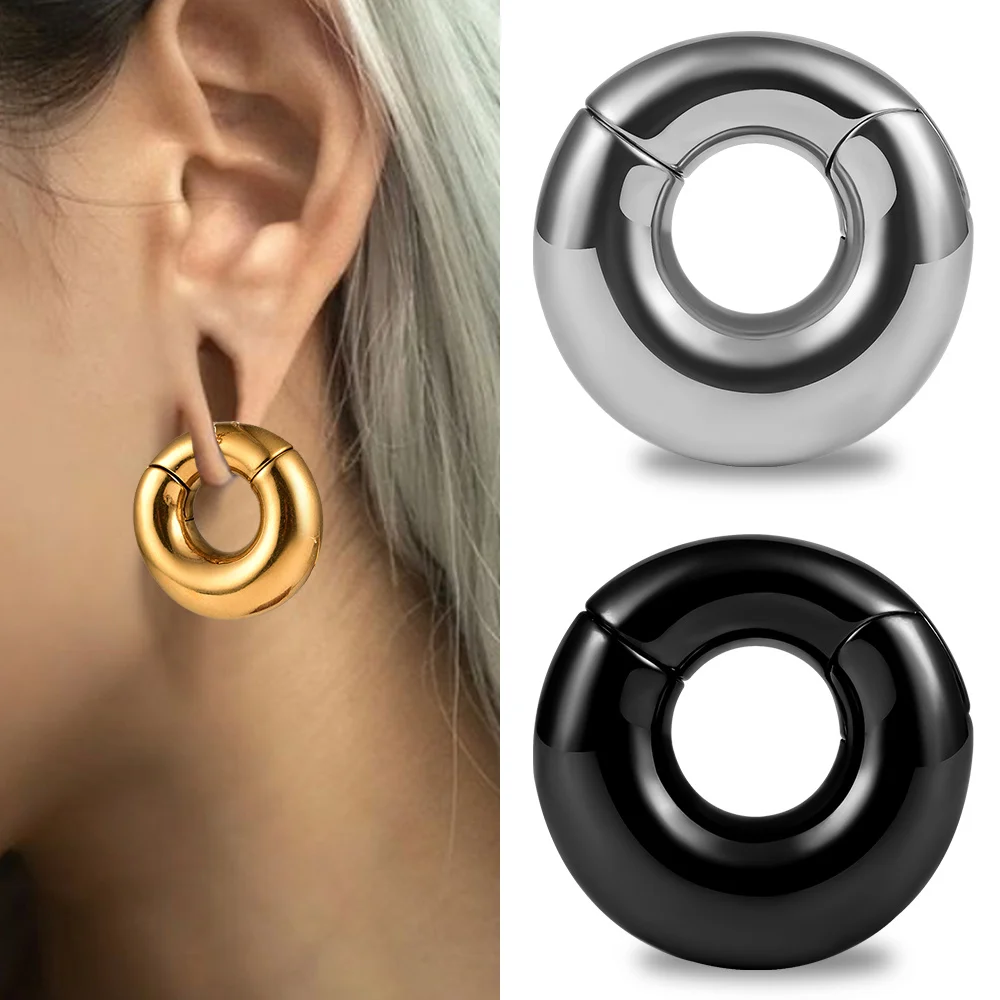 Vankula 2 szt. Okrągłe zatyczki ze stali nierdzewnej 316L tunele moda ciężarki do uszu Piercing biżuteria do ciała Expander