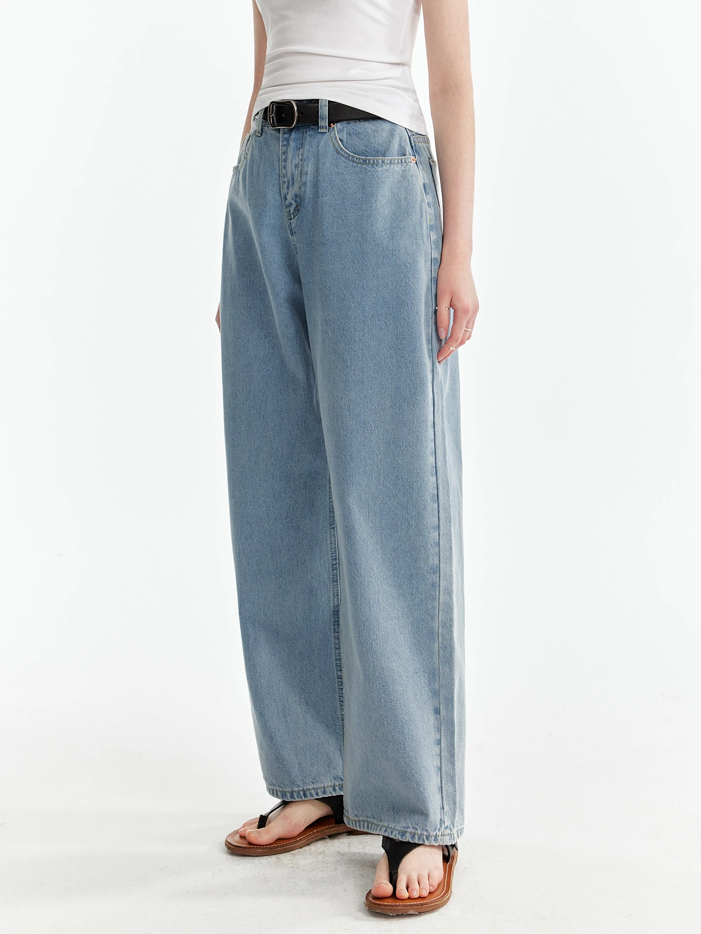 

High Waist Straight Leg Light Wa Jeans Summer Thin Narrow Version Long Pants plus Casual Cotton Blend Ladies Jeans