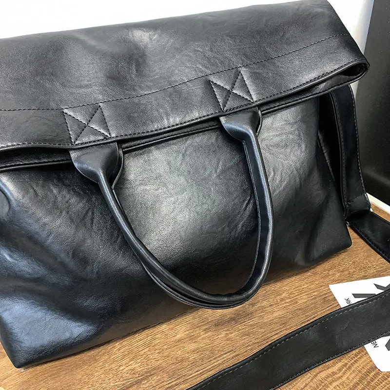 Designer Style Men's Commuting File Bag Hand-Held Briefcase Multifunctional Large Capacity Versatile Tote Bag Crossbody Bag