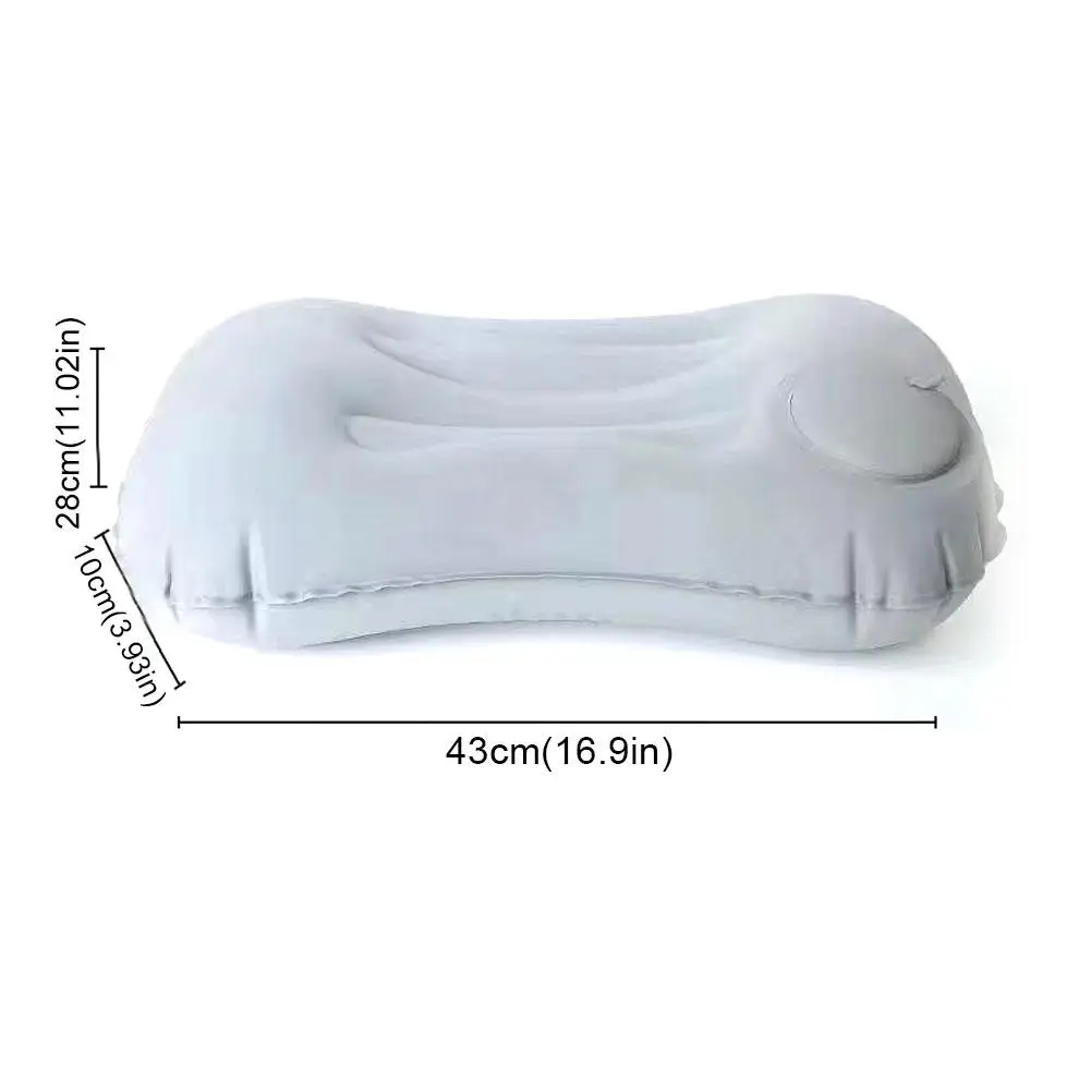 Portable Inflatable Pillow Press Type Inflatable Air U-shaped Neck Pillow Outdoor Travel Inflatable Backrest Cushion For Camping