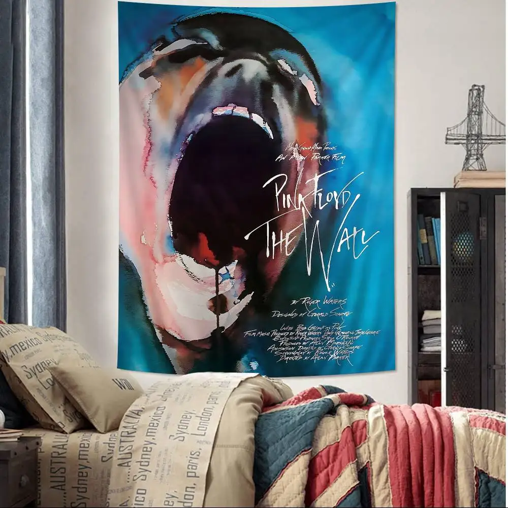 P-Pink F-Floyd-d روك باند أنيمي نسيج لغرفة المعيشة ديكور المنزل النوم ديكور المنزل