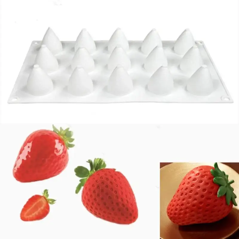 1Pcs Strawberry Raspberry 3D Fruit Silicone Molds For Baking Mousse Chocolate Cake Decor Kitchen Tools