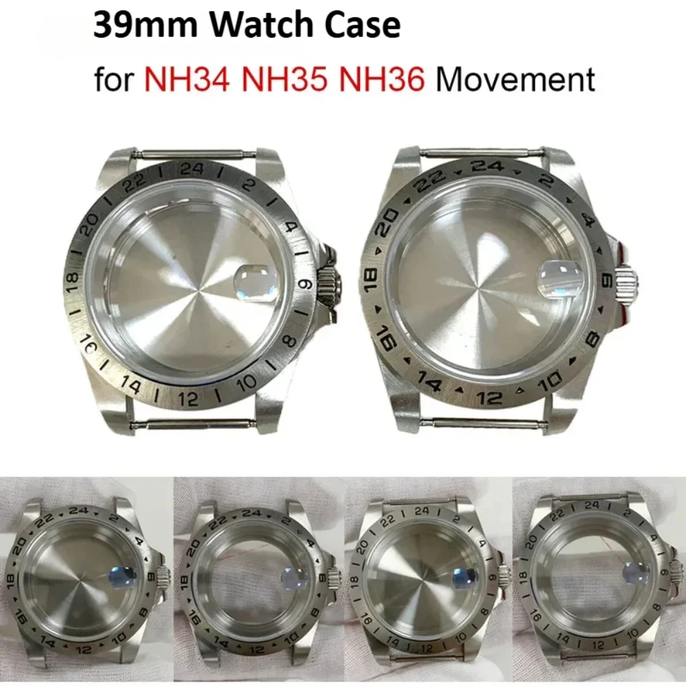 

for NH35 NH36 39mm Solid/Clear Bottom Watch Case Sapphire Glass Stainless Steel Cover for Nh34 Movement