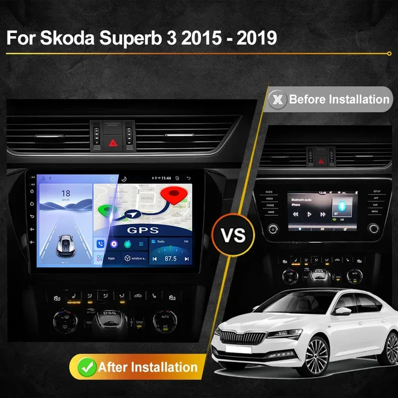 For Skoda Superb 3 2015 - 2019 Car Radio Android Automotive Multimedia Video Player Navigation GPS Carplay Screen Auto Stereo