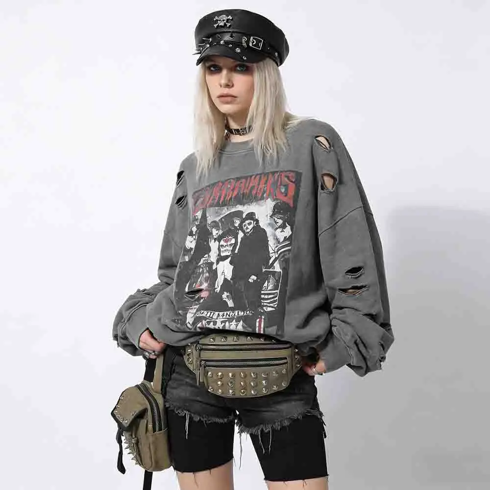 Punk Rock Skull Metal Spike Flat Cap Y2K Gothic PU Leather Newsboy Hat for Women Men Grunge Biker Rave Festival Streetwear