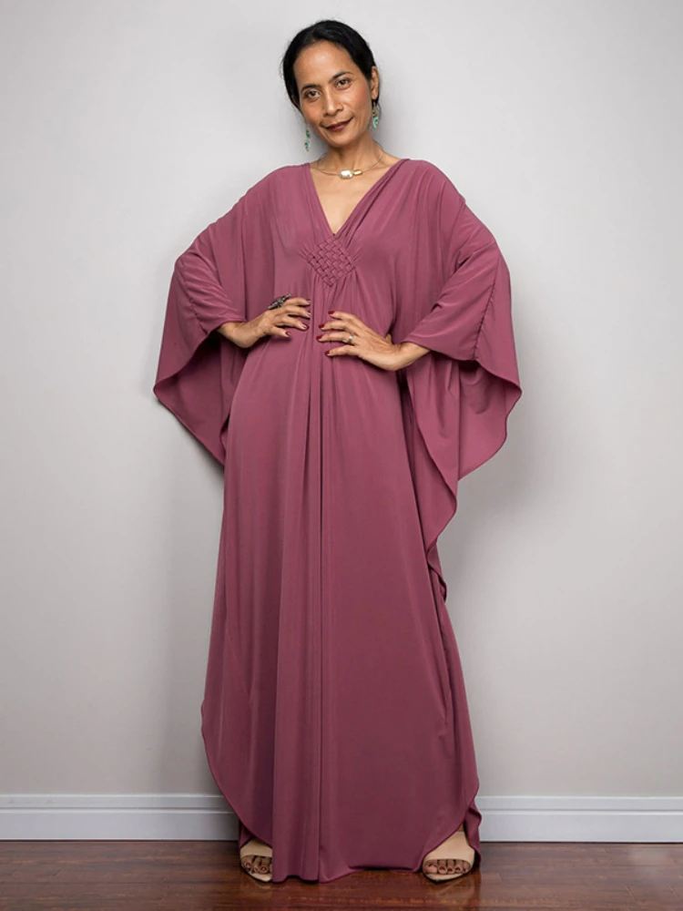 Robe de plage maxi style bohème pour femmes, kimono, caftan, couleur unie, couverture tissée, décoration, vêtements de plage, 18 documents