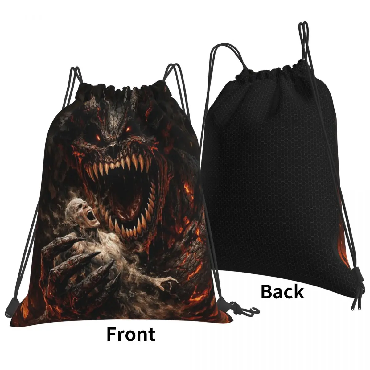 Satan Devouring Souls Dark Fantasy Art Backpacks Fashion Drawstring Bags Sundries Bag Book Bags for Man Woman School