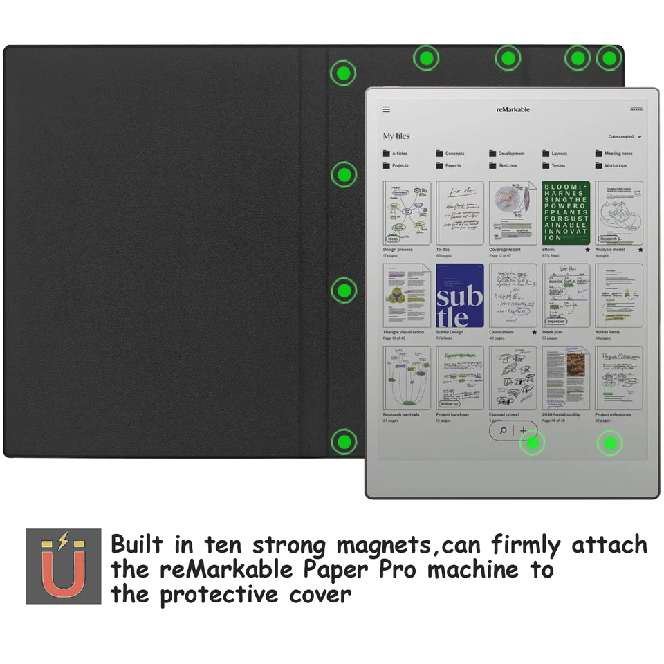 Remarkable Paper Pro 用ケース、ペンバックル付きプレミアム PU
