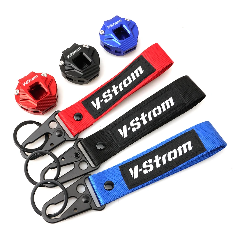 For Suzuki V-Strom 650 1000 1050 1050XT 800DE Vstrom DL1050 DL 650 800 DE Motorcycle CNC Key Case Shell Cover & Keyring Keychain