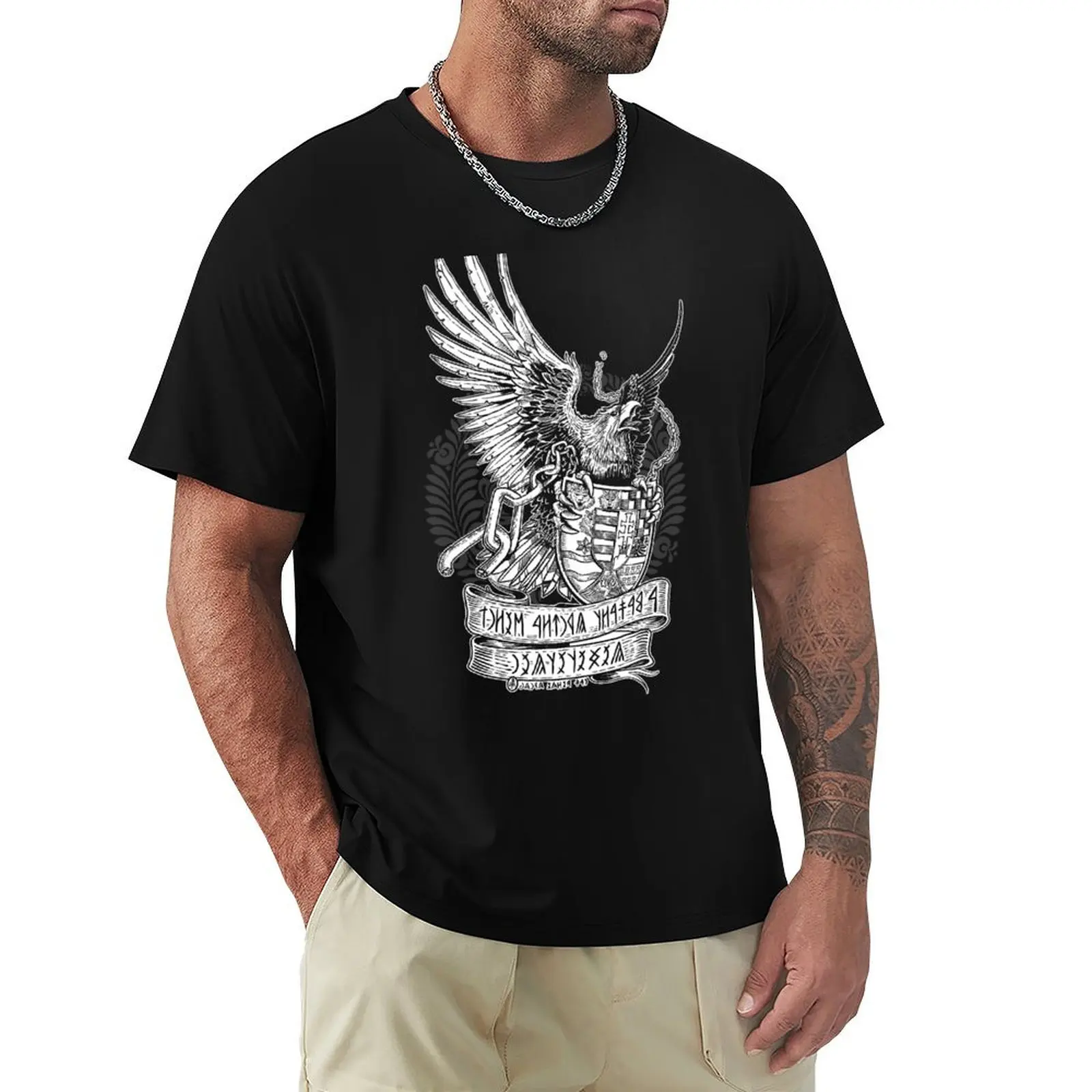 It is impossible to chain a Hungarian person - Hungarian Turul Bird T-Shirt Holiday Casual Short Sleeve Top