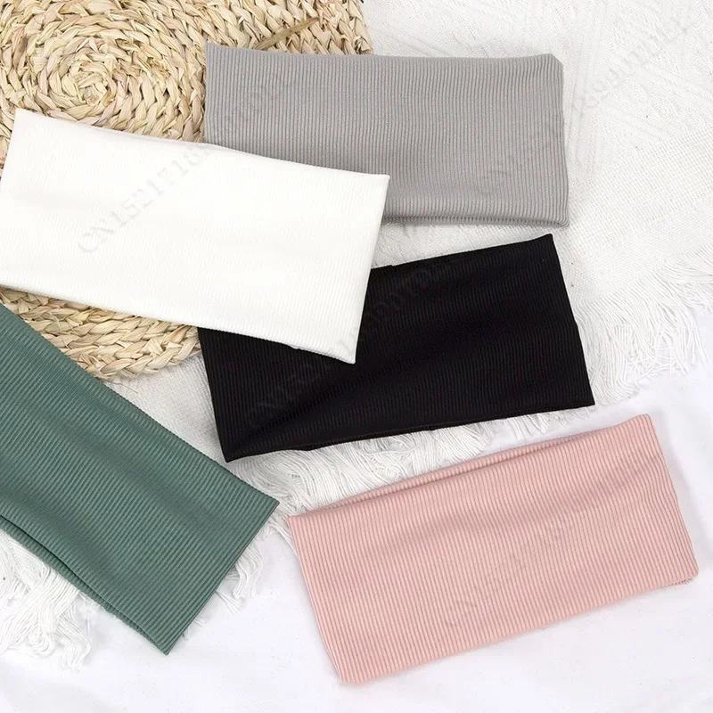 أربطة شعر مرنة بلون سادة للنساء والرجال، عصابة رأس للجري واللياقة البدنية والرياضة واليوجا وإكسسوارات عصابة رأس للفتيات