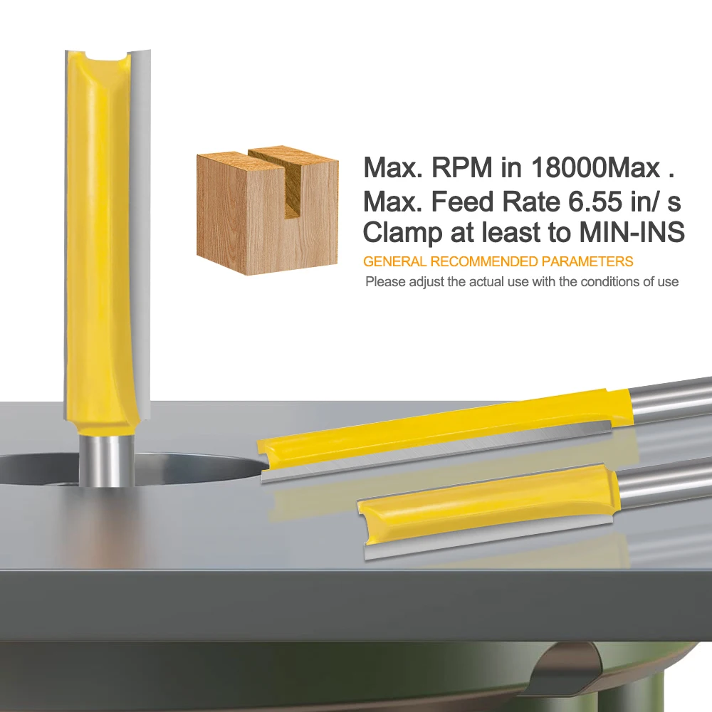 Фреза по дереву HAMPTON, хвостовик 1/4 дюйма (6,35 мм), 2 канавки, 50/76 мм, набор прямых фрез, набор фрез для обрезки заподлицо для деревообработки Фреза по дереву HAMPTON, хвостовик 1/4 дюйма (6,35 мм), 2 канавки, 50/76 мм, набор прямых фрез, набор фрез для обрезки заподлицо для деревообработки