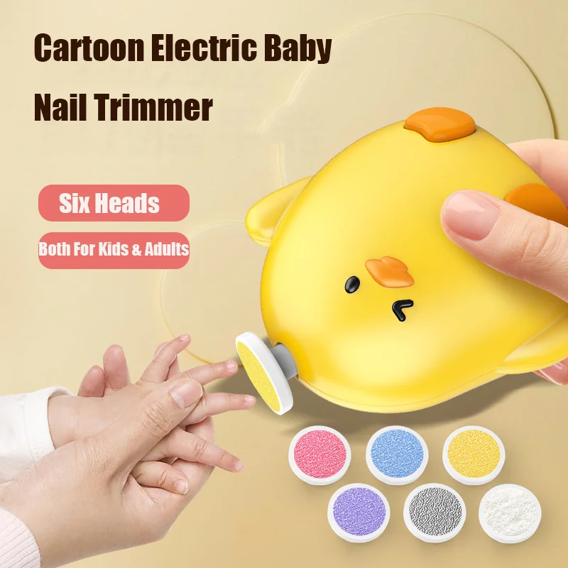 Electric Baby Nail Trimmer Safe Baby Nail Clippers With 6 Grinding Heads Quiet Baby Nail Polisher Kit For Hygiene Cares