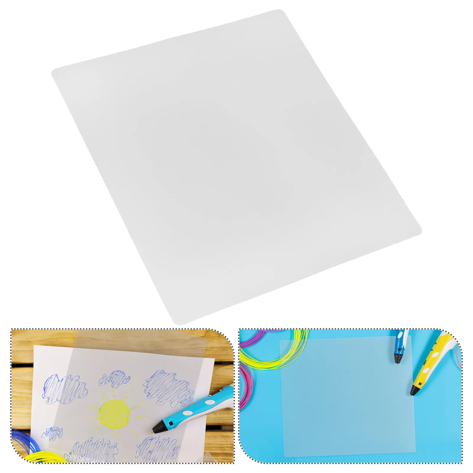 

12Pcs Clear PVC Transparent Drawing Mat for 3D Printing Pen Users Tracing Board Sketching Pad Art Creation Educational Crafting