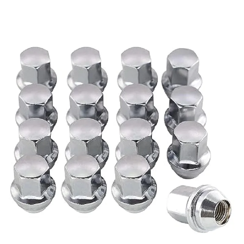 16x WHEEL NUTS - FORD (M12x1.5) ALLOY CHROME TAPERED SEAT 19MM HEX BOLT