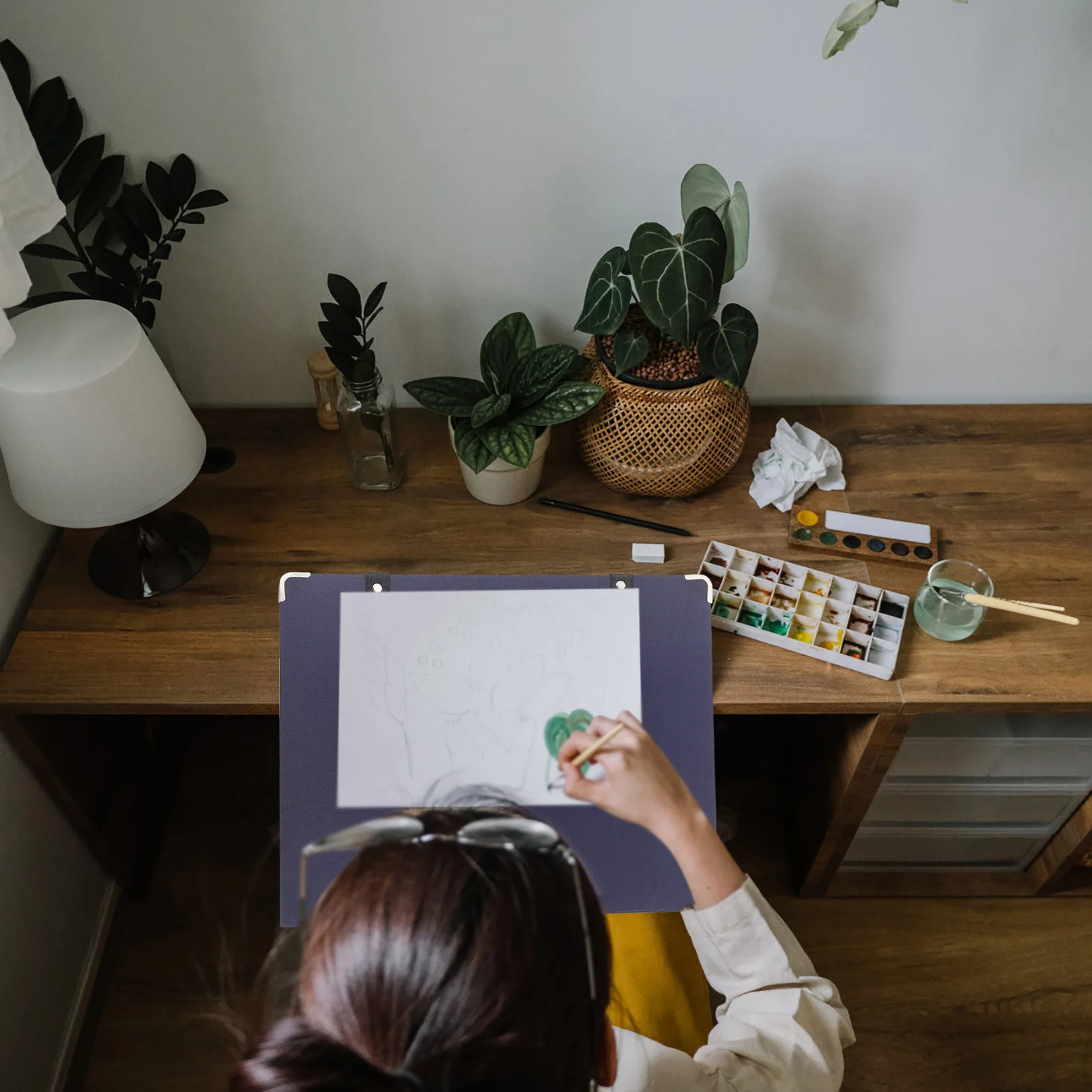 حافظة رسم خشبية ناعمة ومتينة لرسم الكتابة والرسم ومستلزمات فنية ولوحة رسم للفنانين