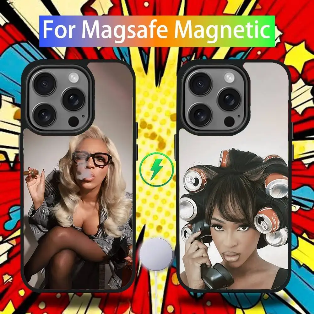

B-Beyonce Phone Case For iPhone 16,15,14,13,12,11,Pro,Max,Plus,Mini,SE4,E Magnetic Magsafe Wireless Charging