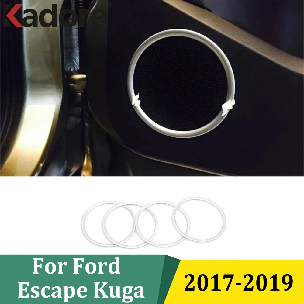 

For Ford Escape Kuga 2017 2018 2019 Audio Ring Speaker Decoration Circle Cover Trim Frame Interior Car Accessories