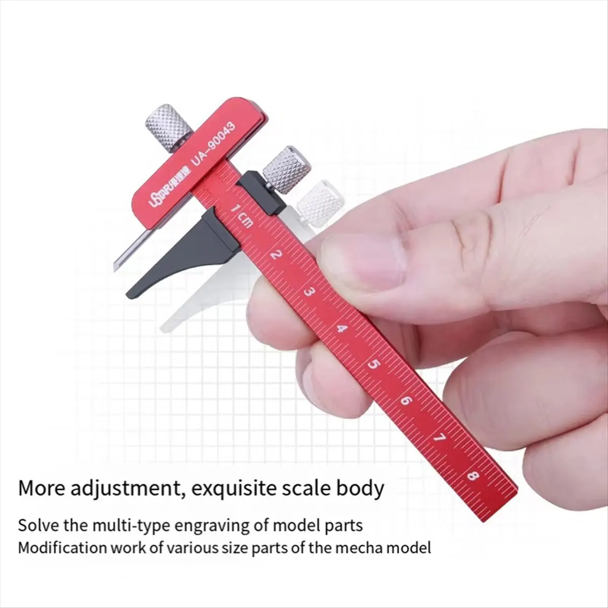 -90043 Aluminum Alloy Carving Metal Ruler Assembly Model Building Tools Hobby Making DIY